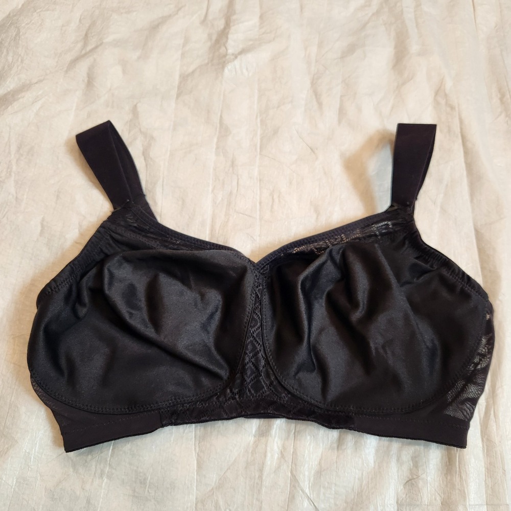 New Glamorise MagicLift Support Bra 1080 Black Wirefree Full Figure Women's 36F